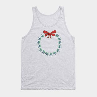 Purple Kush Christmas Wreath Red Bow Tank Top